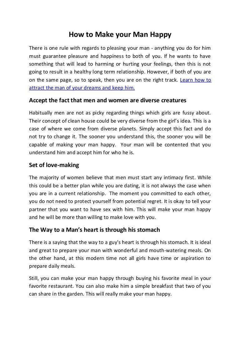 How to make a man happy 46 How to make a man happy 99